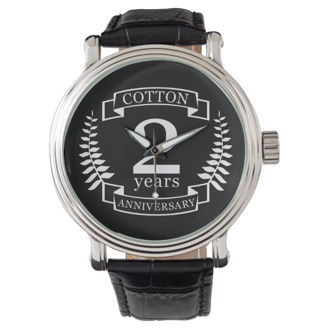 Cotton wedding anniversary 2 years married watch (Front)