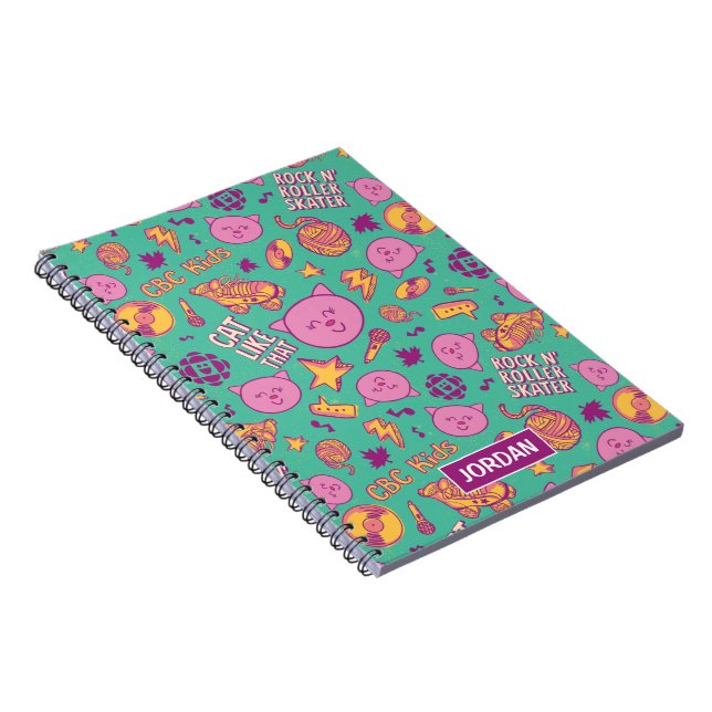 Cottonball Pattern Personalized Notebook (Right Side)
