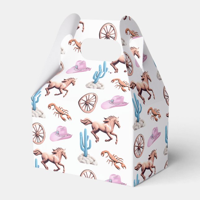 Cottoncandy Western Theme Cowgirl Party Art Favor Box (Front Side)