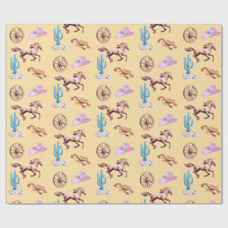 Cottoncandy Western Theme Cowgirl Party Art Wrapping Paper