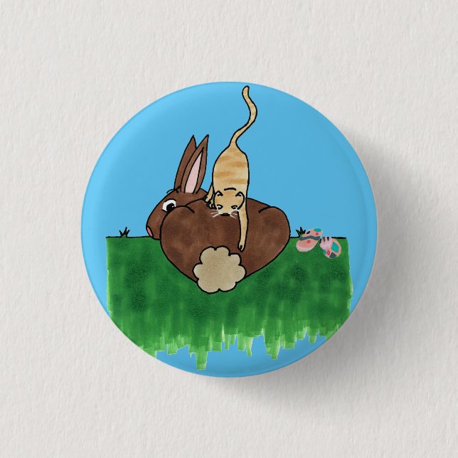 Cottontail 1 Inch Round Button (Front)