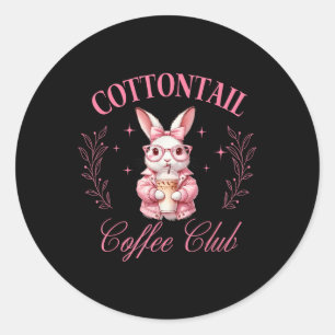 Cottontail Coffee Club Cute Easter Classic Round Sticker