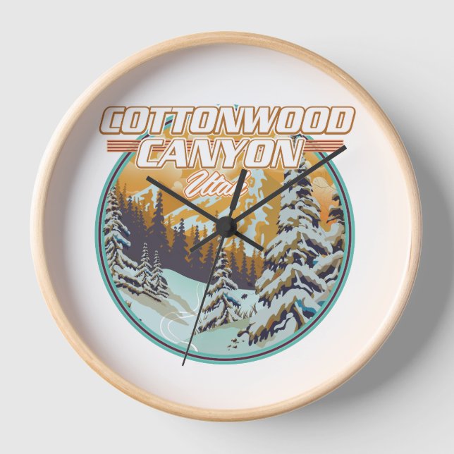 Cottonwood Canyon Utah logo Clock (Front)