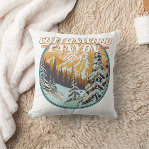 Cottonwood Canyon Utah logo Throw Pillow