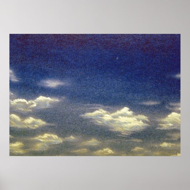 Cottony Clouds in Blue Sky Poster (Front)