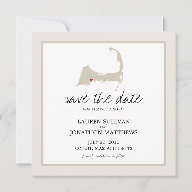 Cotuit Cape Cod Wedding Save the Date (Front)