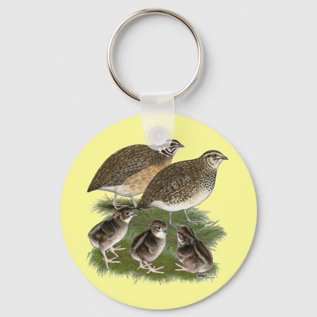 Coturnix Quail Family Keychain (Front)
