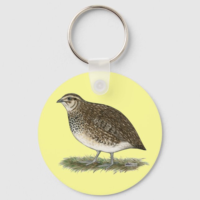Coturnix Quail Hen Keychain (Front)