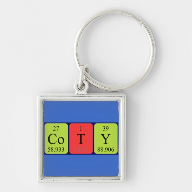 Coty periodic table name keyring (Front)