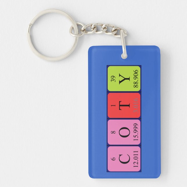 Coty periodic table name keyring (Front)