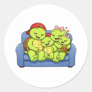 Couch Cuddle Classic Round Sticker