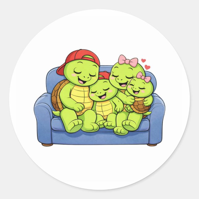 Couch Cuddle Classic Round Sticker (Front)