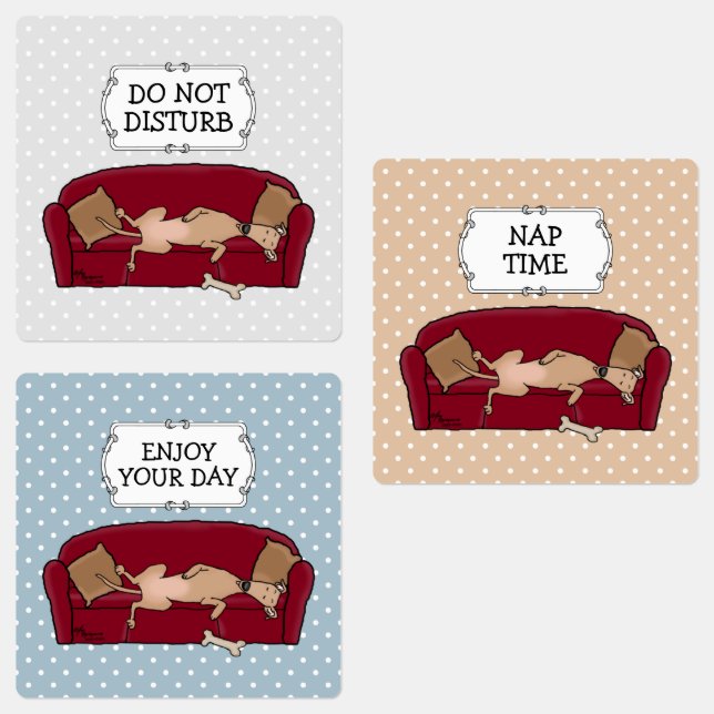 Couch Greyhound (fawn) Dog Lazy Sleeping Funny (Group)