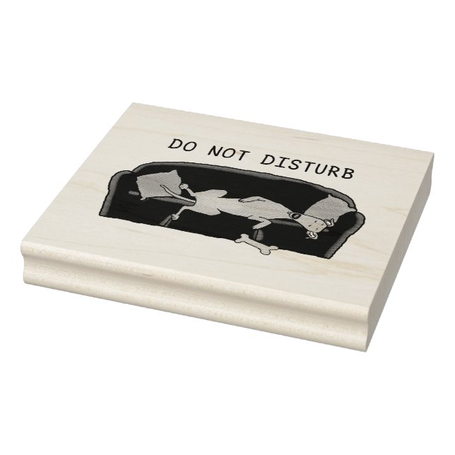 Couch Greyhound (fawn) Dog Lazy Sleeping Funny Rubber Stamp (Stamp)