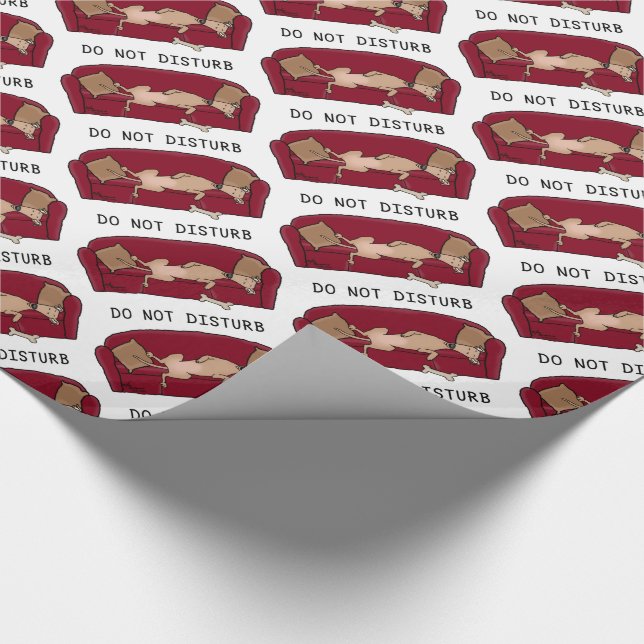 Couch Greyhound (fawn) Dog Lazy Sleeping Funny Wrapping Paper (Corner)