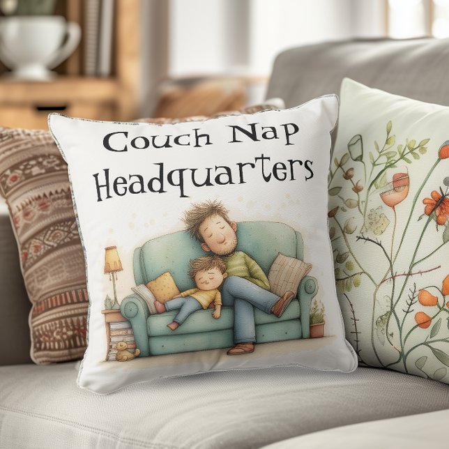 Couch Nap Headquarters Father's Day  Throw Pillow (Creator Uploaded)