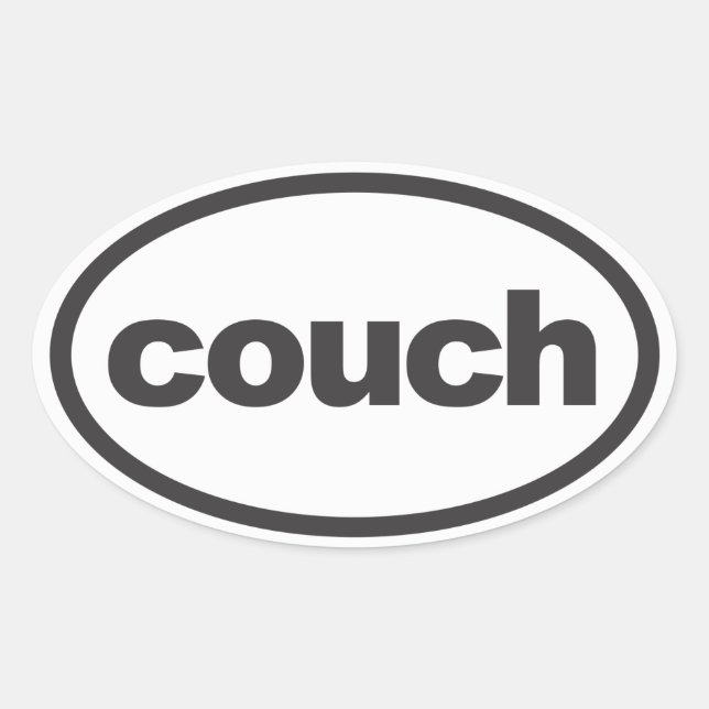 Couch Oval Running Decal Oval Sticker (Front)