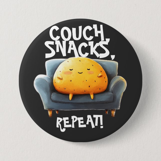 Couch Potato Funny 3 Inch Round Button (Front)