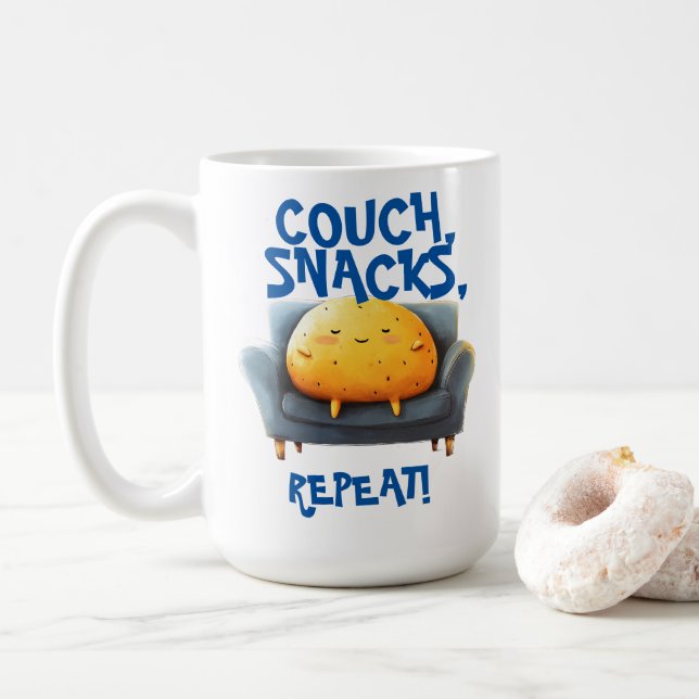 Couch Potato Funny Coffee Mug (With Donut)