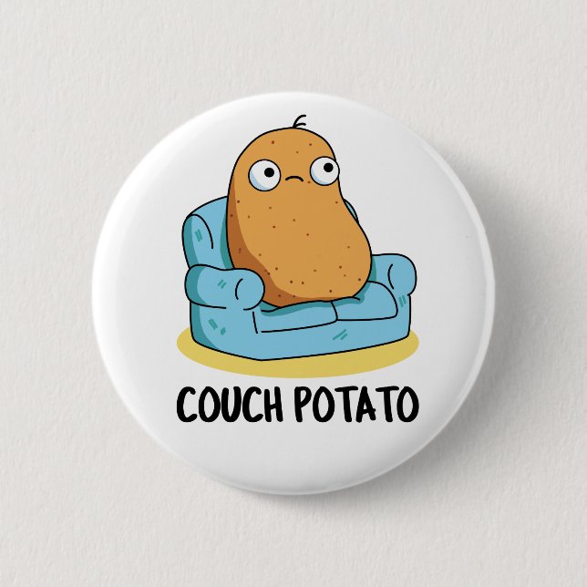 Couch Potato Funny Potato Pun  2 Inch Round Button (Front)