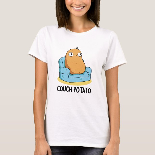 Couch Potato Funny Potato Pun  T-Shirt (Front)