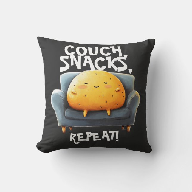 Couch Potato Funny Throw Pillow (Front)