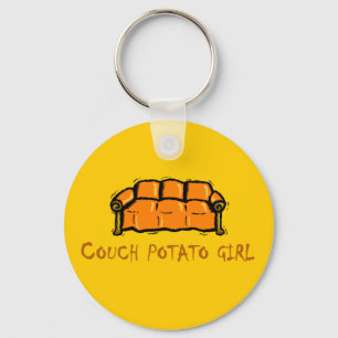 Couch Potato Girl Keychain