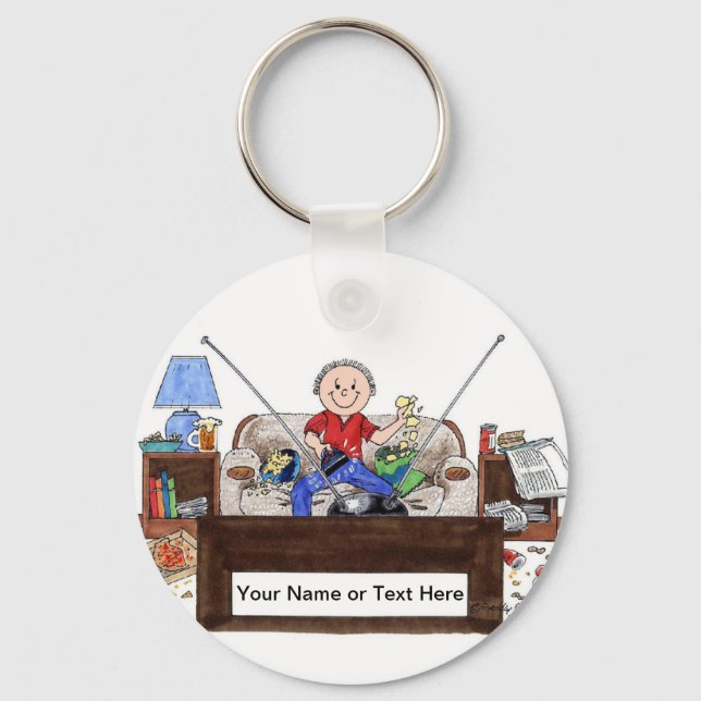 Couch Potato - Male  Keychain (Front)