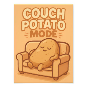 Couch Potato Mode Funny Lazy Design Photo Print