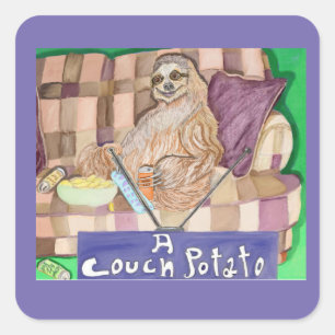 Couch Potato Square Sticker