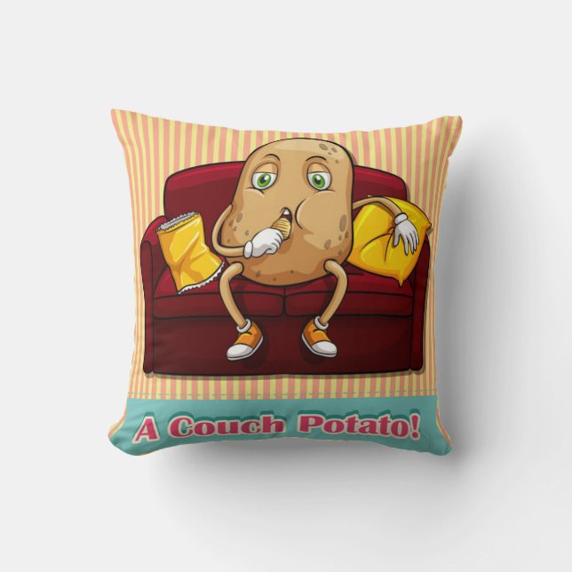 Couch Potato Throw Pillow (Front)