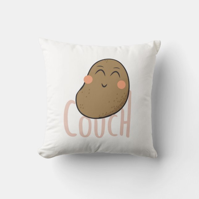 Couch Potato Throw Pillow (Front)