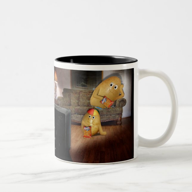 Couch Potatoes Father & Son Two-Tone Coffee Mug (Right)