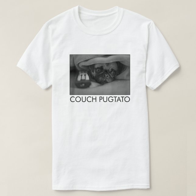 COUCH PUGTATO COUCH POTATO PUG T-Shirt (Design Front)