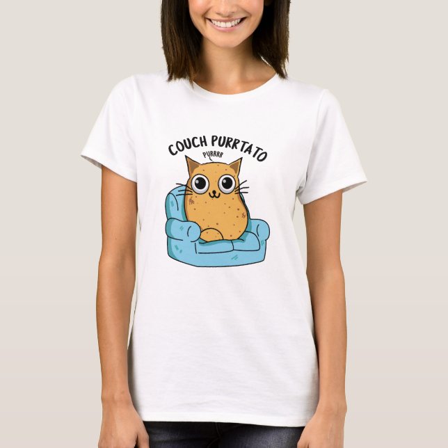 Couch Purrtato Funny Potato Pun  T-Shirt (Front)