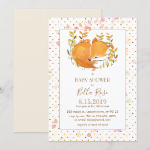 Couchage Fox Cub Baby Douche Invitations