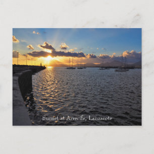 Coucher de soleil à Arrecife, Lanzarote, Carte pos