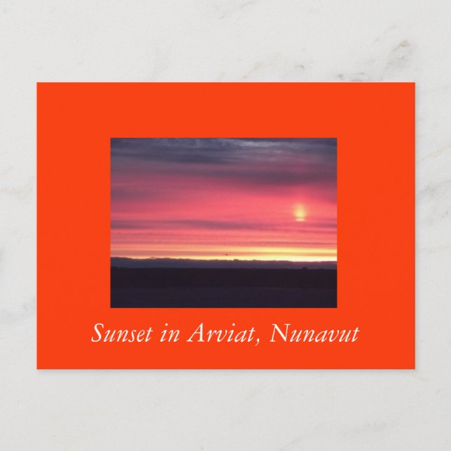 Coucher de soleil à Arviat, Nunavut Carte postale (Devant)