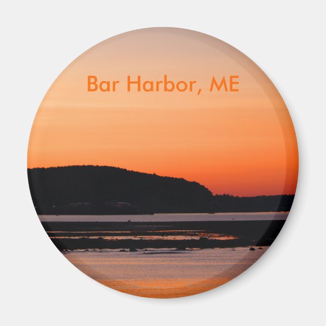Coucher De Soleil À Bar Harbour Magnet (Devant)