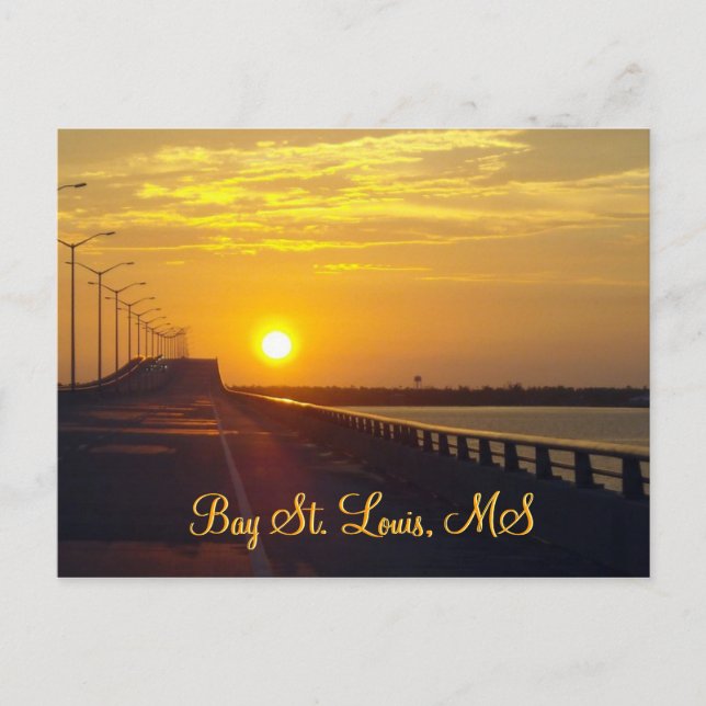 Coucher de soleil à Bay St. Louis, MS Carte postal (Devant)