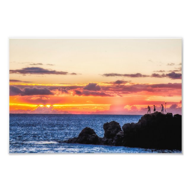 Coucher De Soleil À Black Rock Photo Impression (Devant)