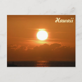 Coucher de soleil à Kona, Hawaii Carte postale ave
