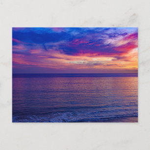 coucher de soleil à la plage 2 carte postale