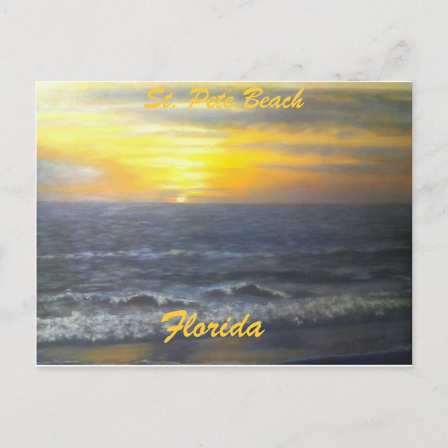 "COUCHER DE SOLEIL À ST. PETE BEACH FLORIDE CARTE  (Devant)