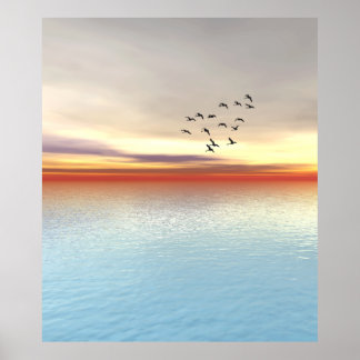 Coucher de soleil Atlantique pour affiche