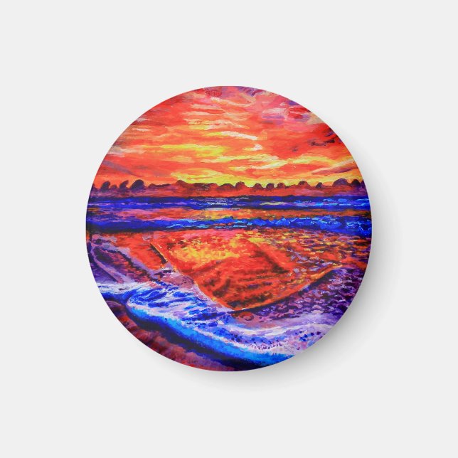 Coucher de soleil au bord de la mer - Magnet - Art (Devant)