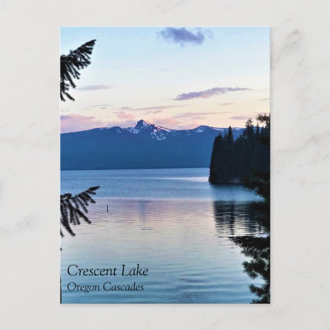 Coucher de soleil au lac Crescent, Oregon Carte po (Devant)