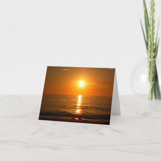 coucher de soleil audacieux sur la mer carte pour  (Devant)