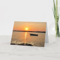 Coucher de soleil avec carte de Sympathie avec pet