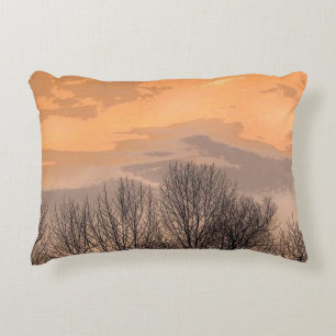 Coucher de soleil avec Coussin d'ascension des arb